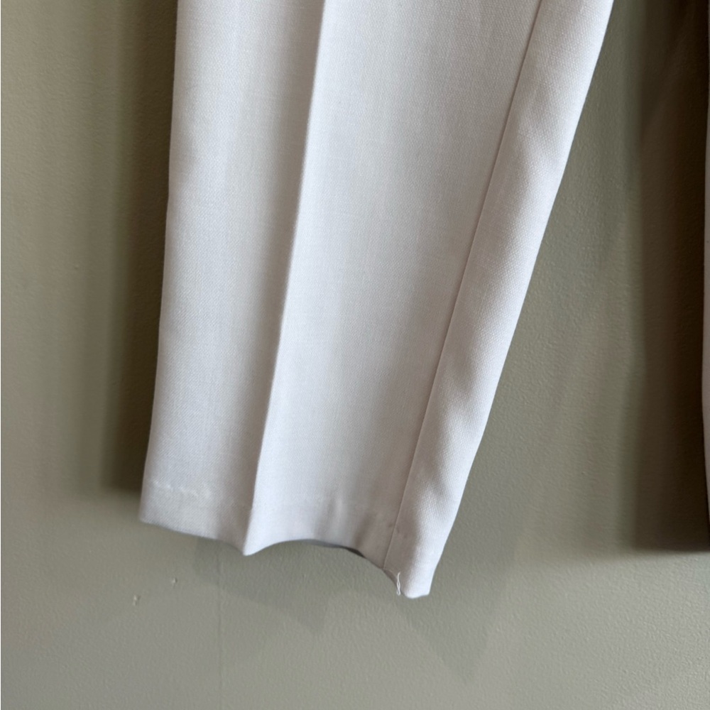 Old Navy Cream Dress Pants Straight-Leg Flat-Front Elastic Waist - Picture 3 of 8